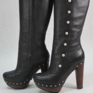 UGG sexy tall black leather boots
